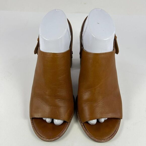 Madewell Brown Leather Heeled Mules - Picture 3 of 10